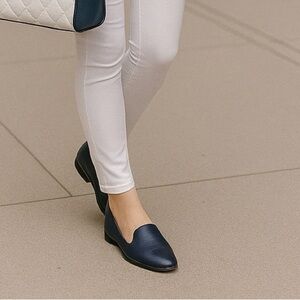 Naturalizer Emiline Flats Inky Navy Leather Loafers Size 7M | New With Box